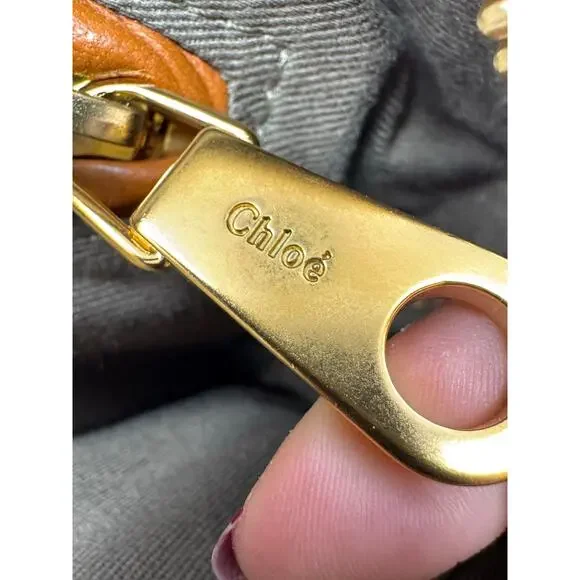 Chloe Large Marcie Pebbled Leather Satchel Bag Tan Cognac Gold Hardware w COA - Picture 15 of 16